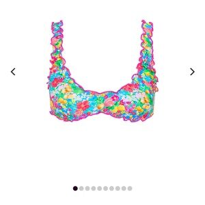 Kulani Kinis Floral Bikini Top - Pink and Blue